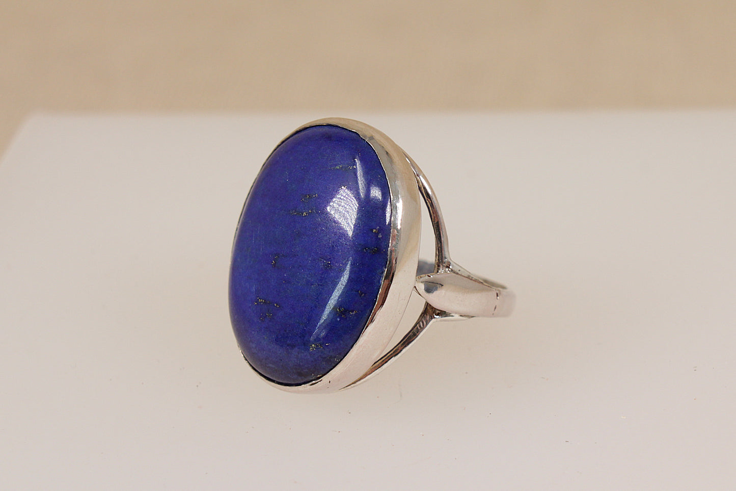 Gorgeous Vintage Sterling Silver Lapis Lazuli Designer Statement Ring
