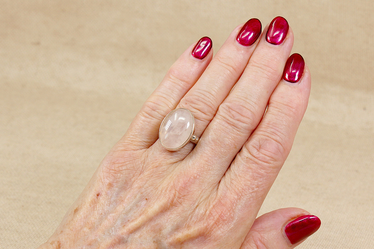 Stunning Sterling Silver Rainbow Moonstone Ring