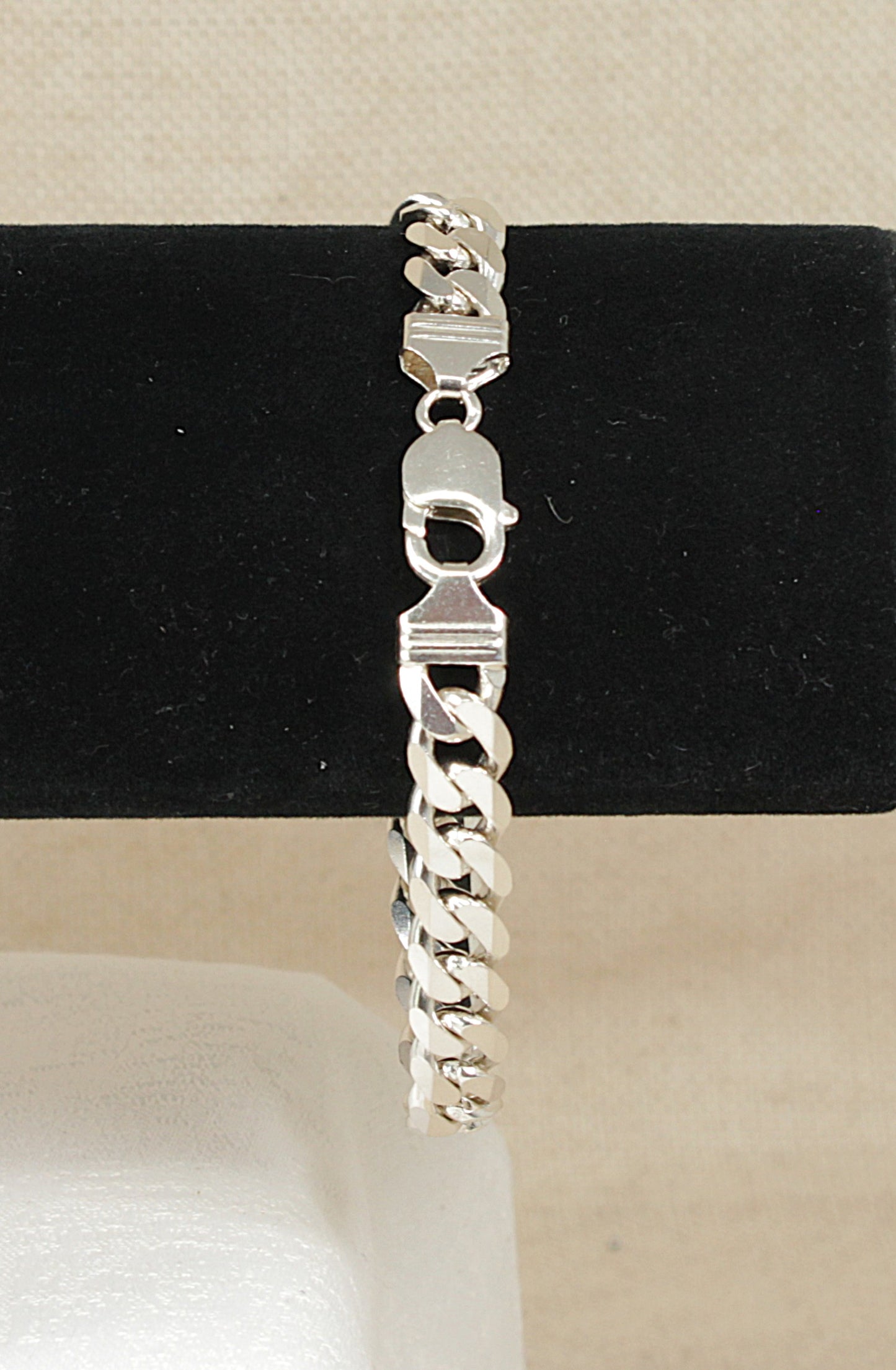 Silver Flat Curb Link Bracelet - 8 ¾"