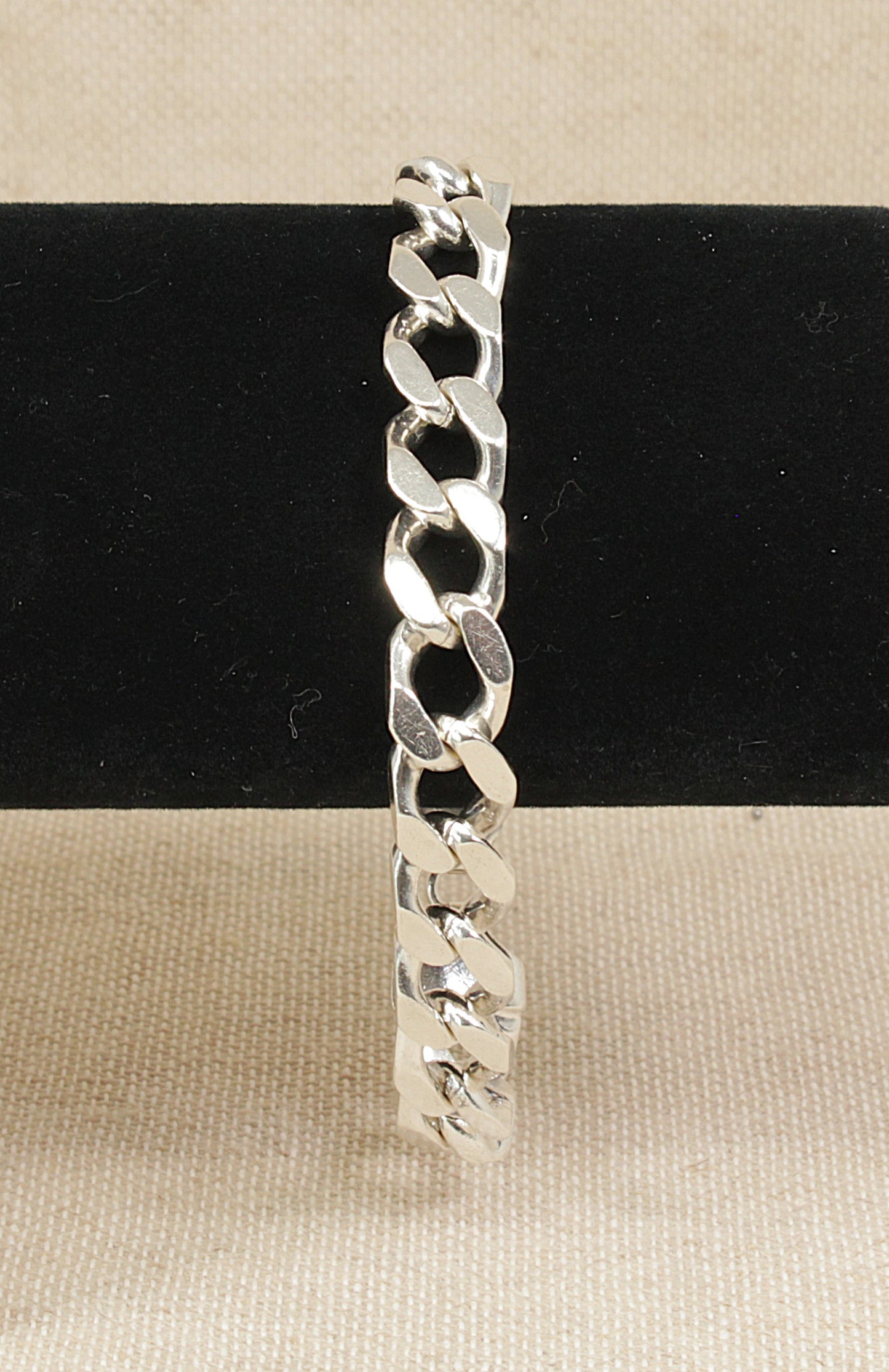 Gents Silver Curb Link Bracelet - 9 ¼"