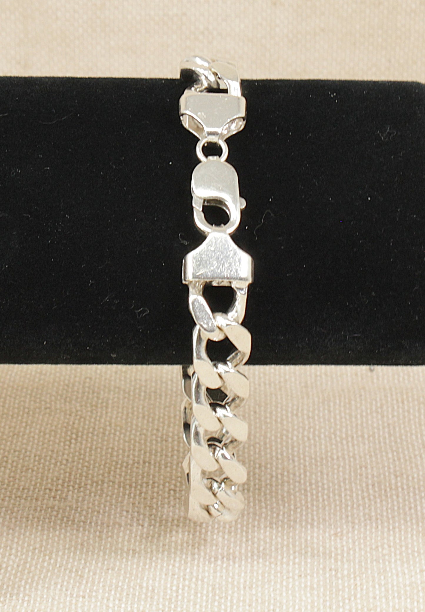 Gents Silver Curb Link Bracelet - 9 ¼"