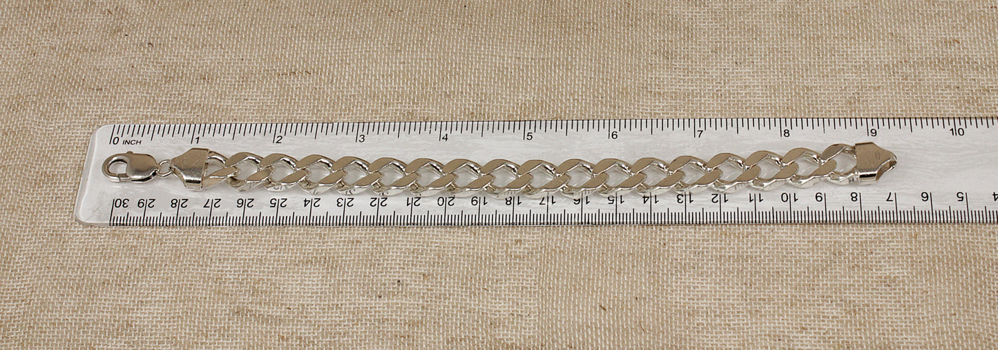 Gents Silver Curb Link Bracelet - 9 ¼"