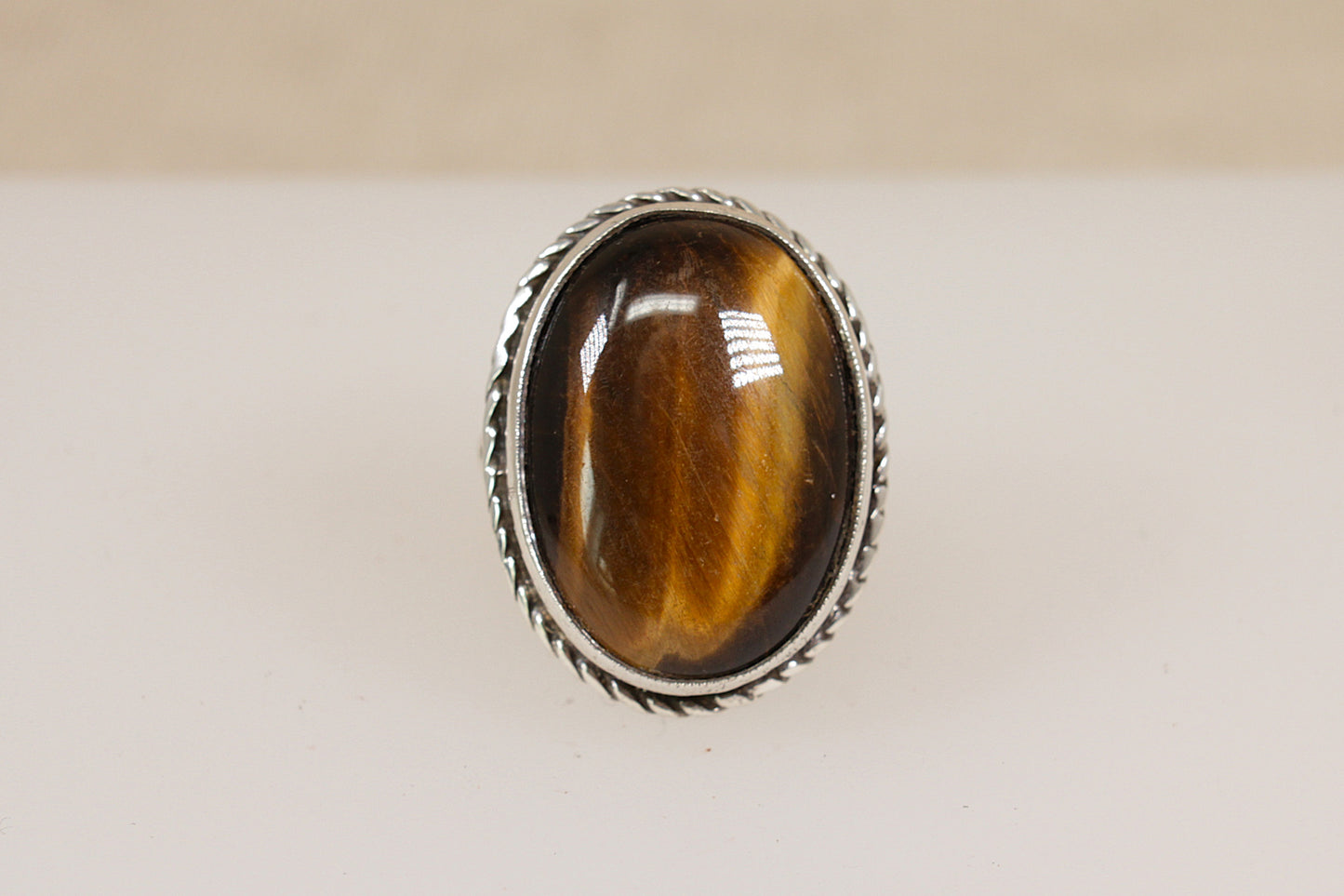 Silver Tiger’s Eye Statement Ring