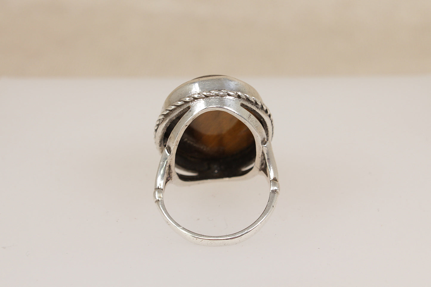 Silver Tiger’s Eye Statement Ring