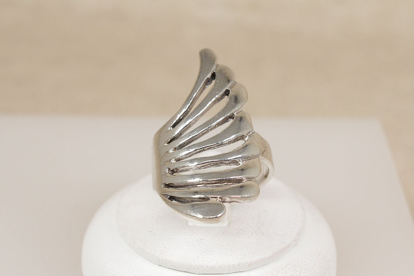 Large Sterling Silver Abstract Statement Ring