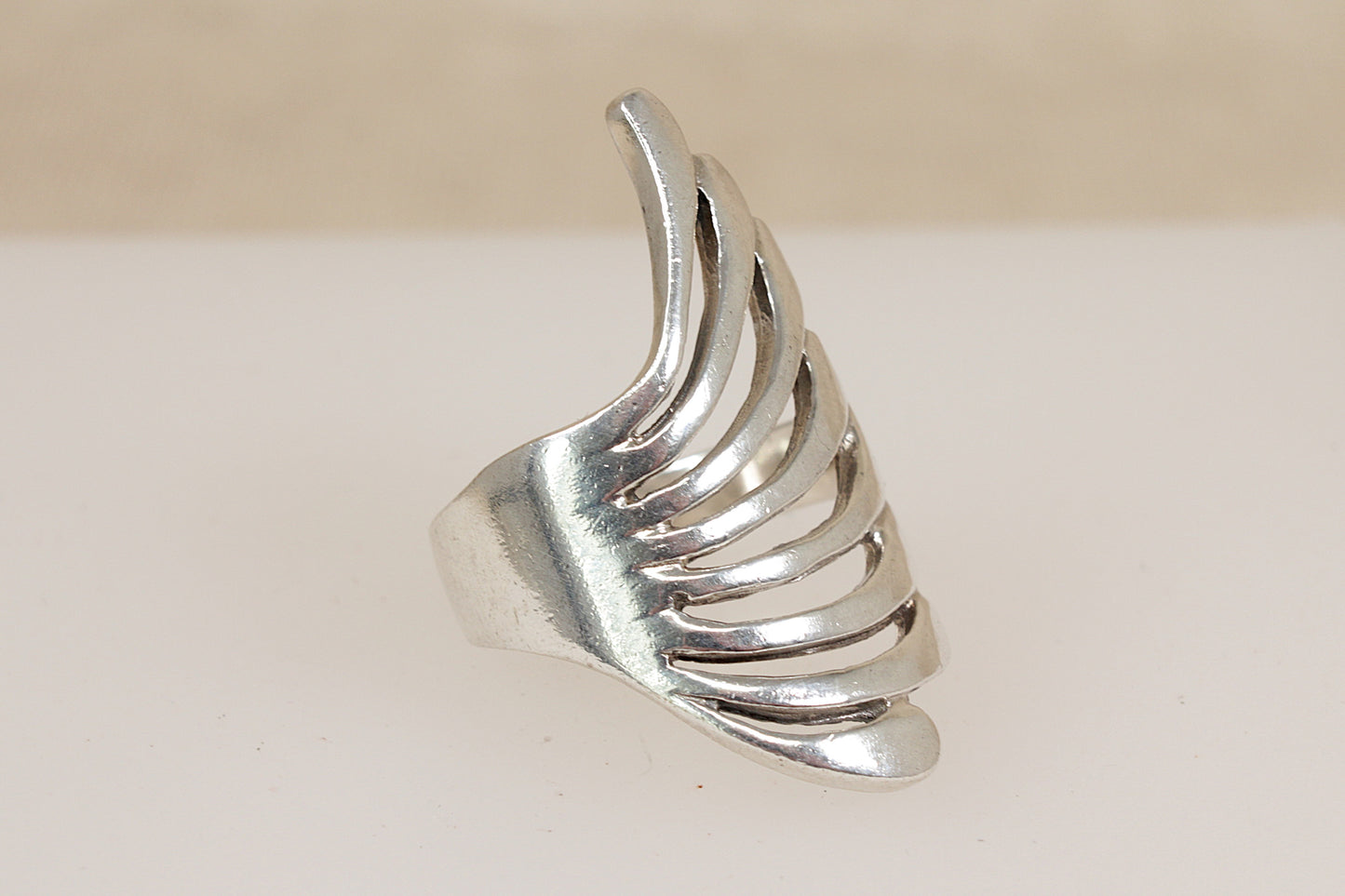 Large Sterling Silver Abstract Statement Ring