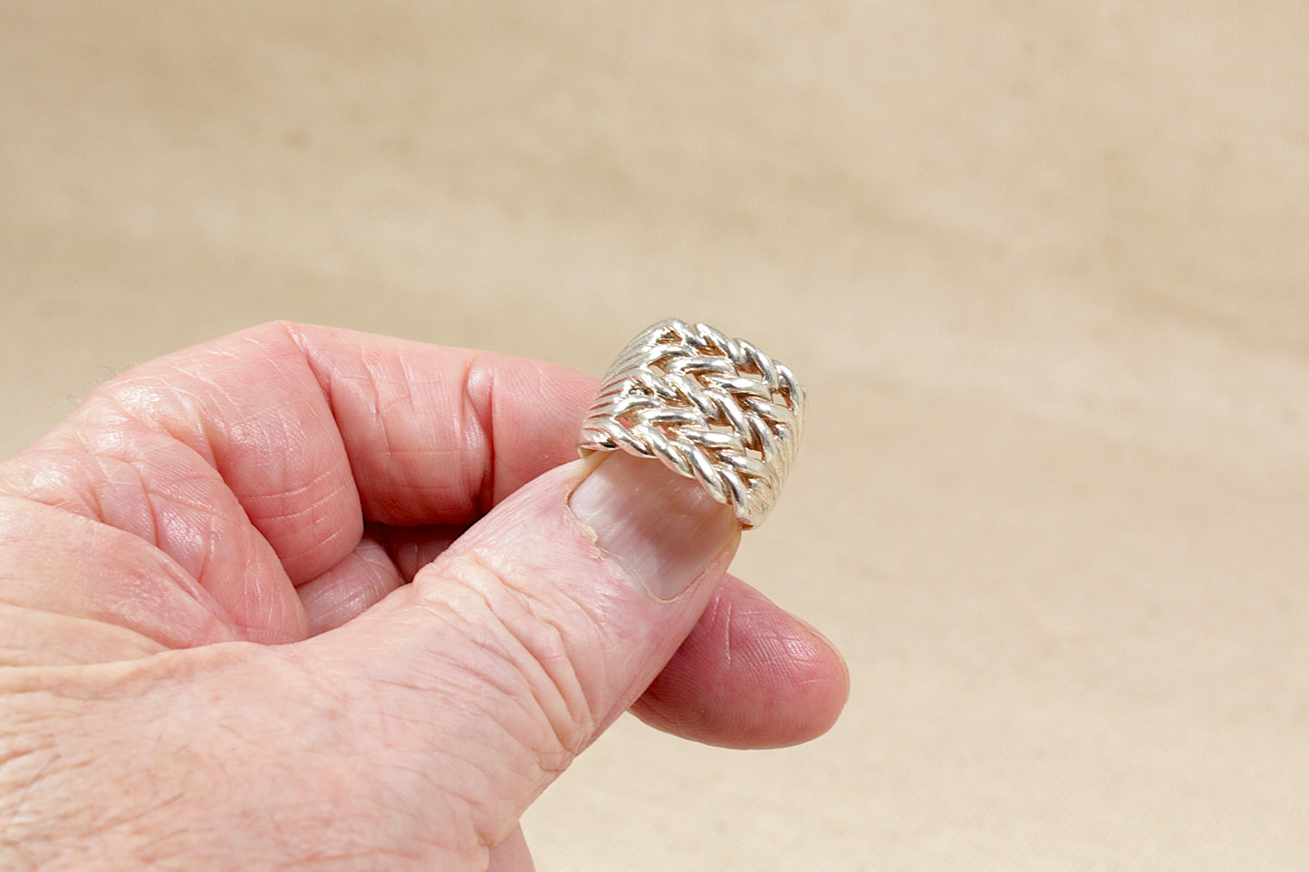 Vintage Silver Gents Keeper Ring