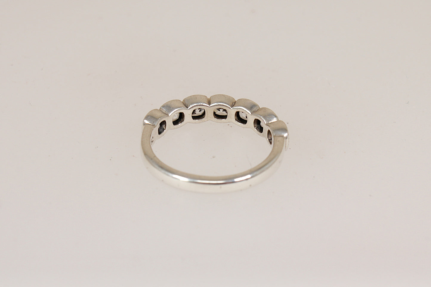 Pretty Pandora Sterling Silver CZ Half Eternity Ring