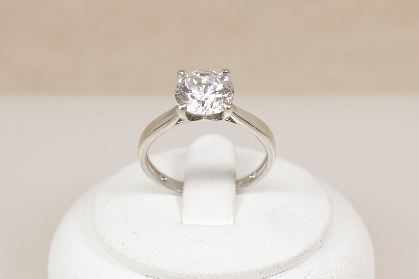 Elegant Sterling Silver CZ Solitaire Ring