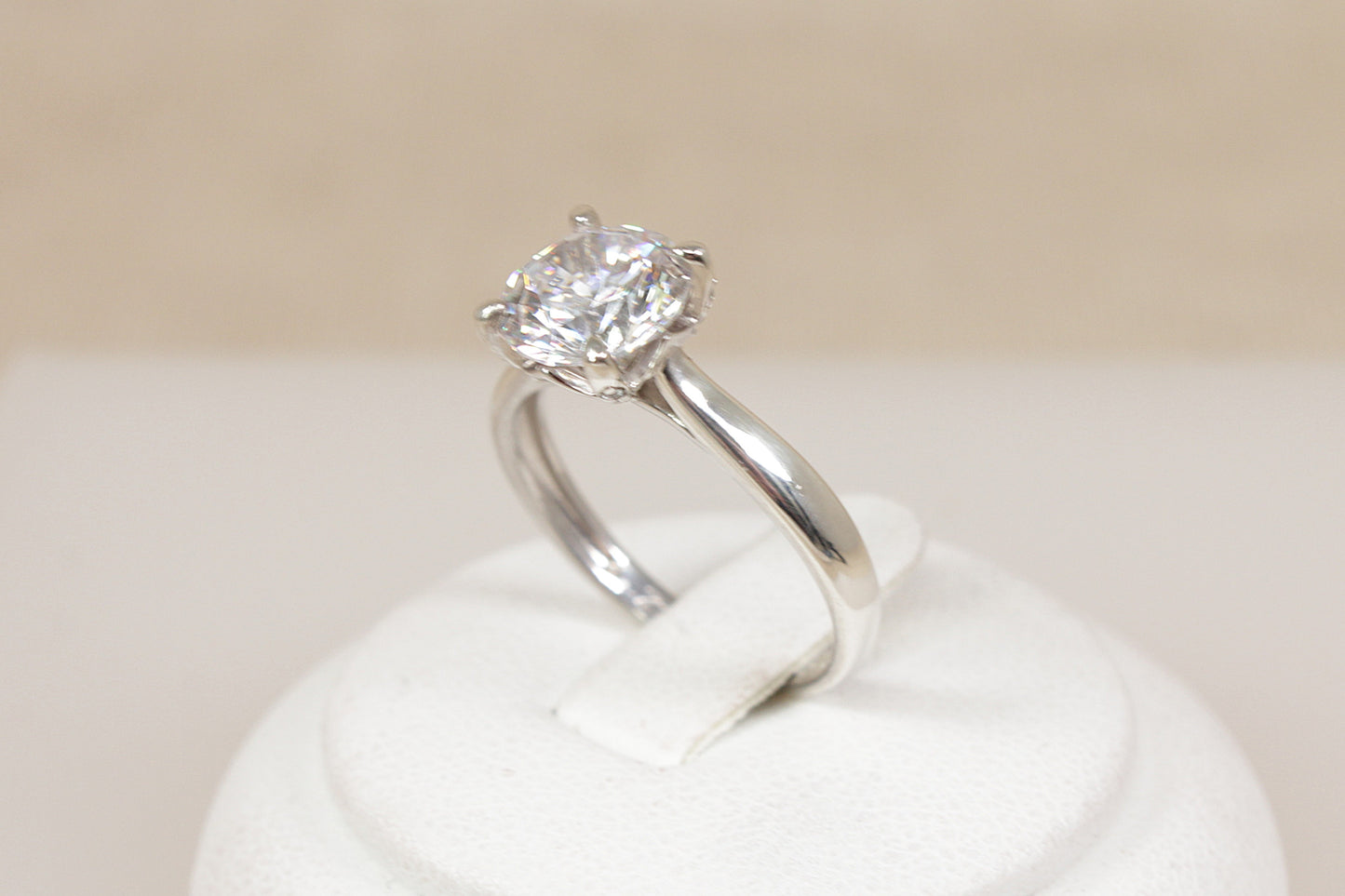 Elegant Sterling Silver CZ Solitaire Ring