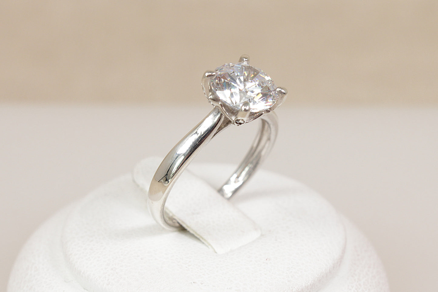 Elegant Sterling Silver CZ Solitaire Ring