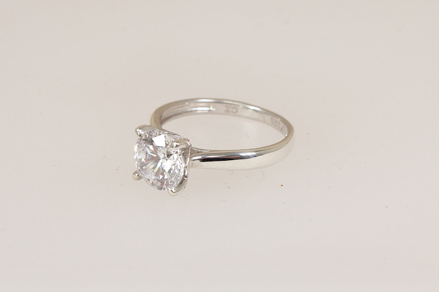 Elegant Sterling Silver CZ Solitaire Ring