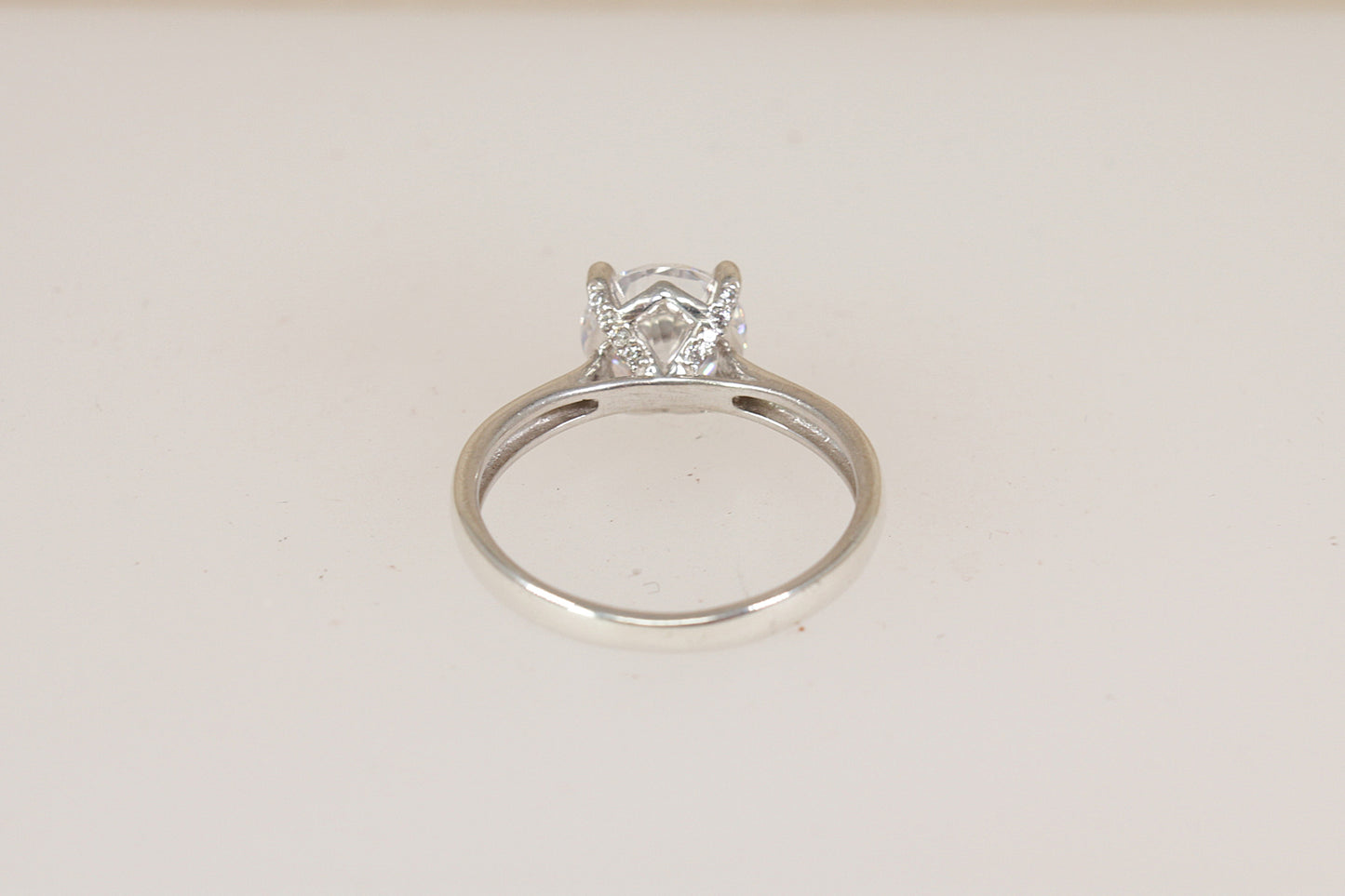 Elegant Sterling Silver CZ Solitaire Ring