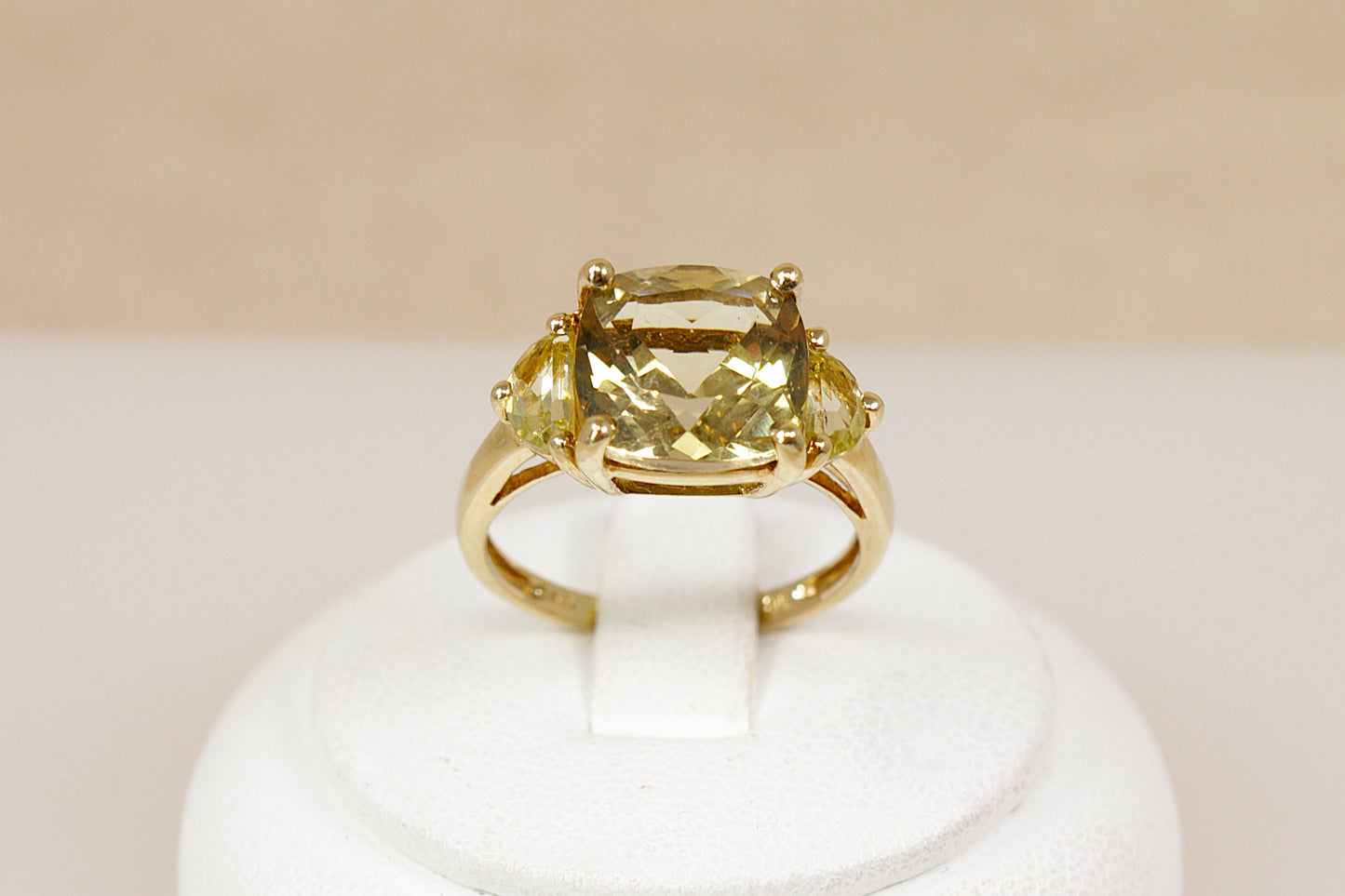 Striking 9ct Gold Honey Citrine Statement Ring