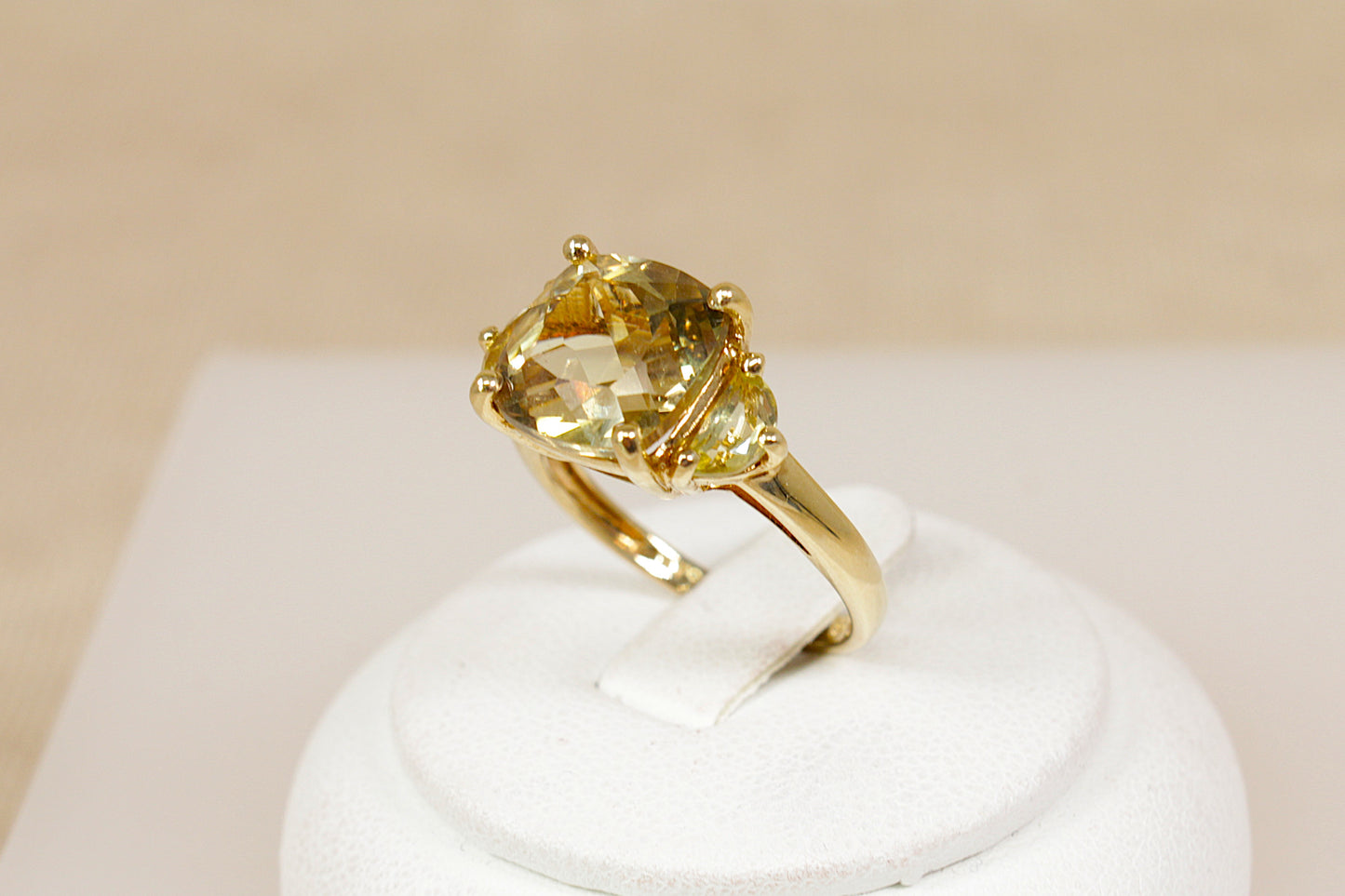 Striking 9ct Gold Honey Citrine Statement Ring
