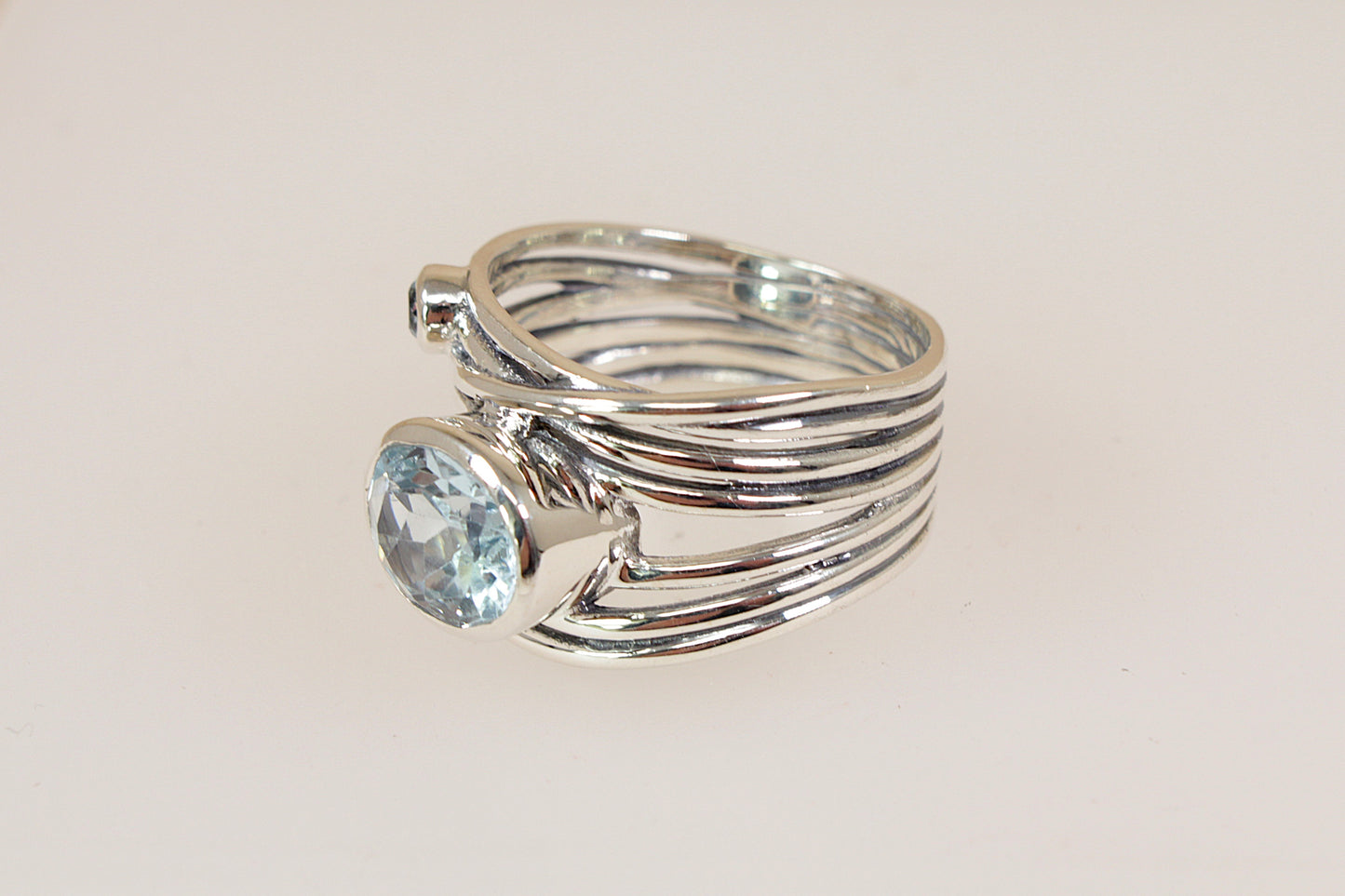 Silver & Blue Topaz Statement Ring