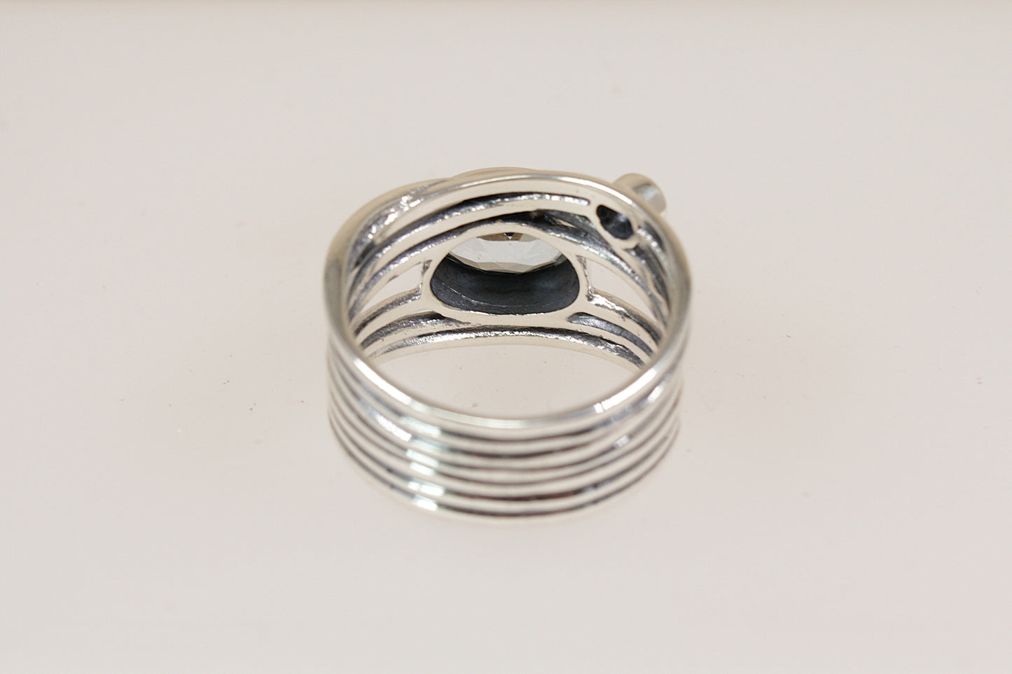 Silver & Blue Topaz Statement Ring