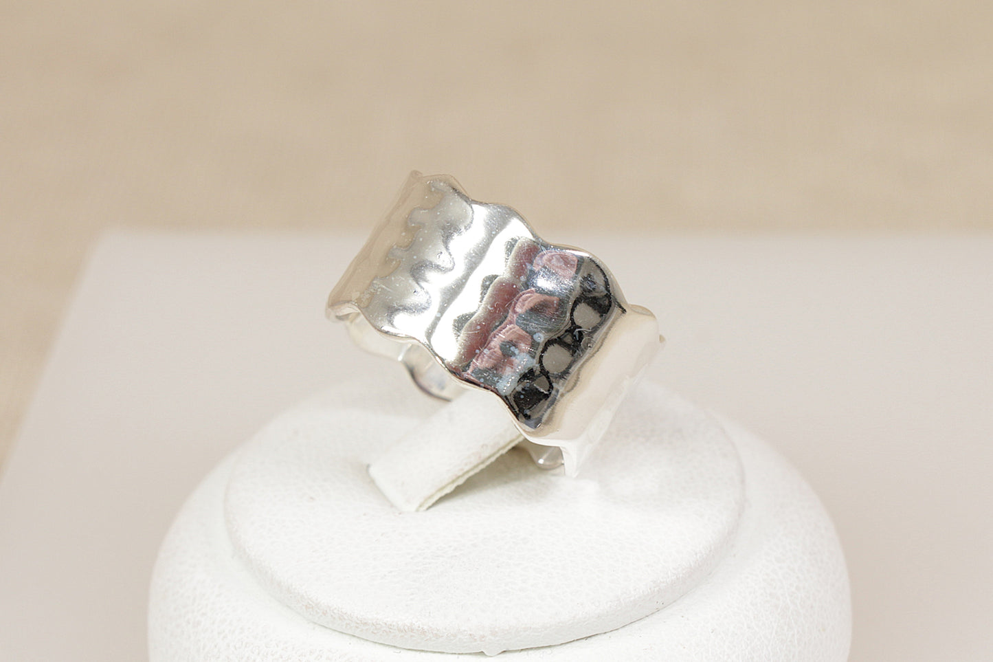 Handcrafted Sterling Silver Wavy Edge Band Ring