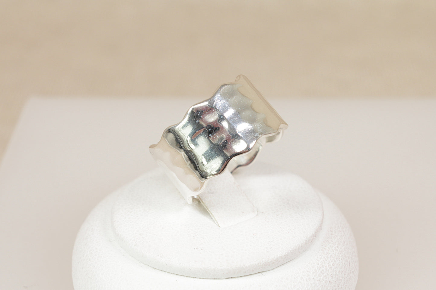 Handcrafted Sterling Silver Wavy Edge Band Ring