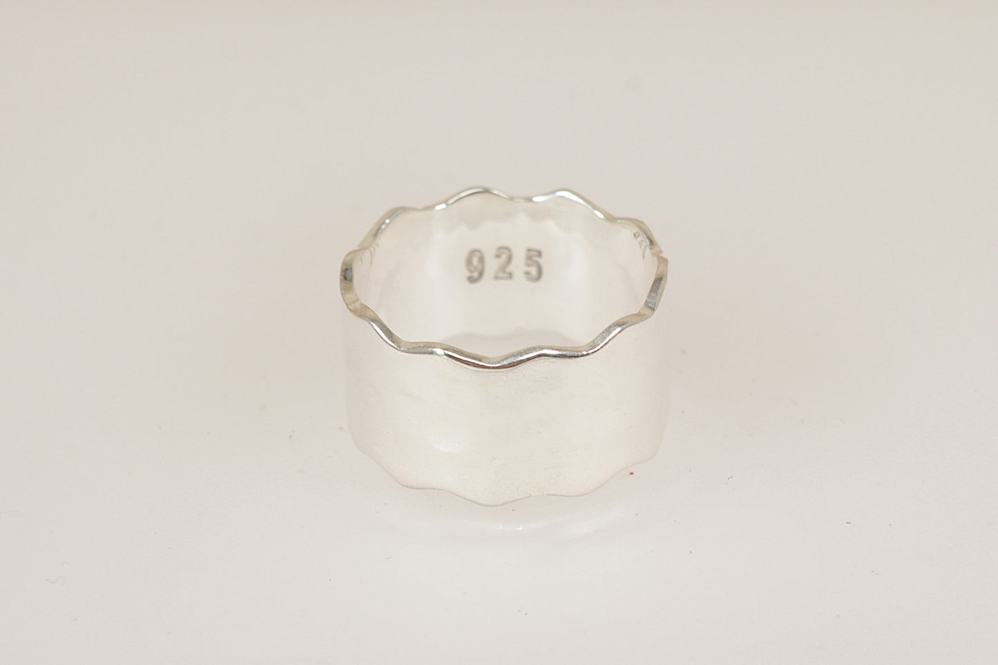 Handcrafted Sterling Silver Wavy Edge Band Ring