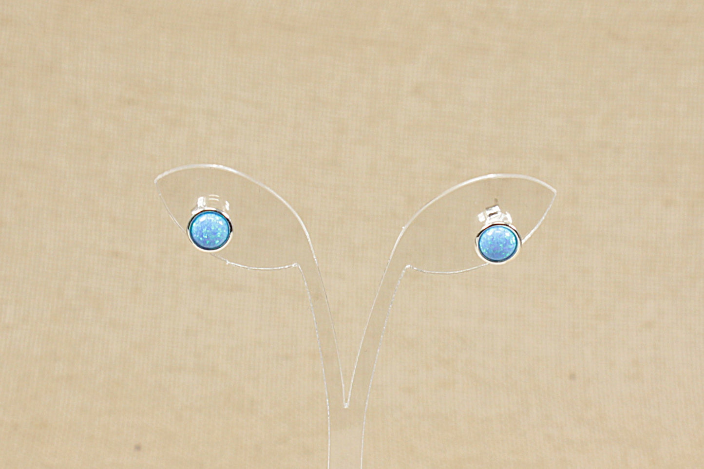Silver Opal Stud Earrings