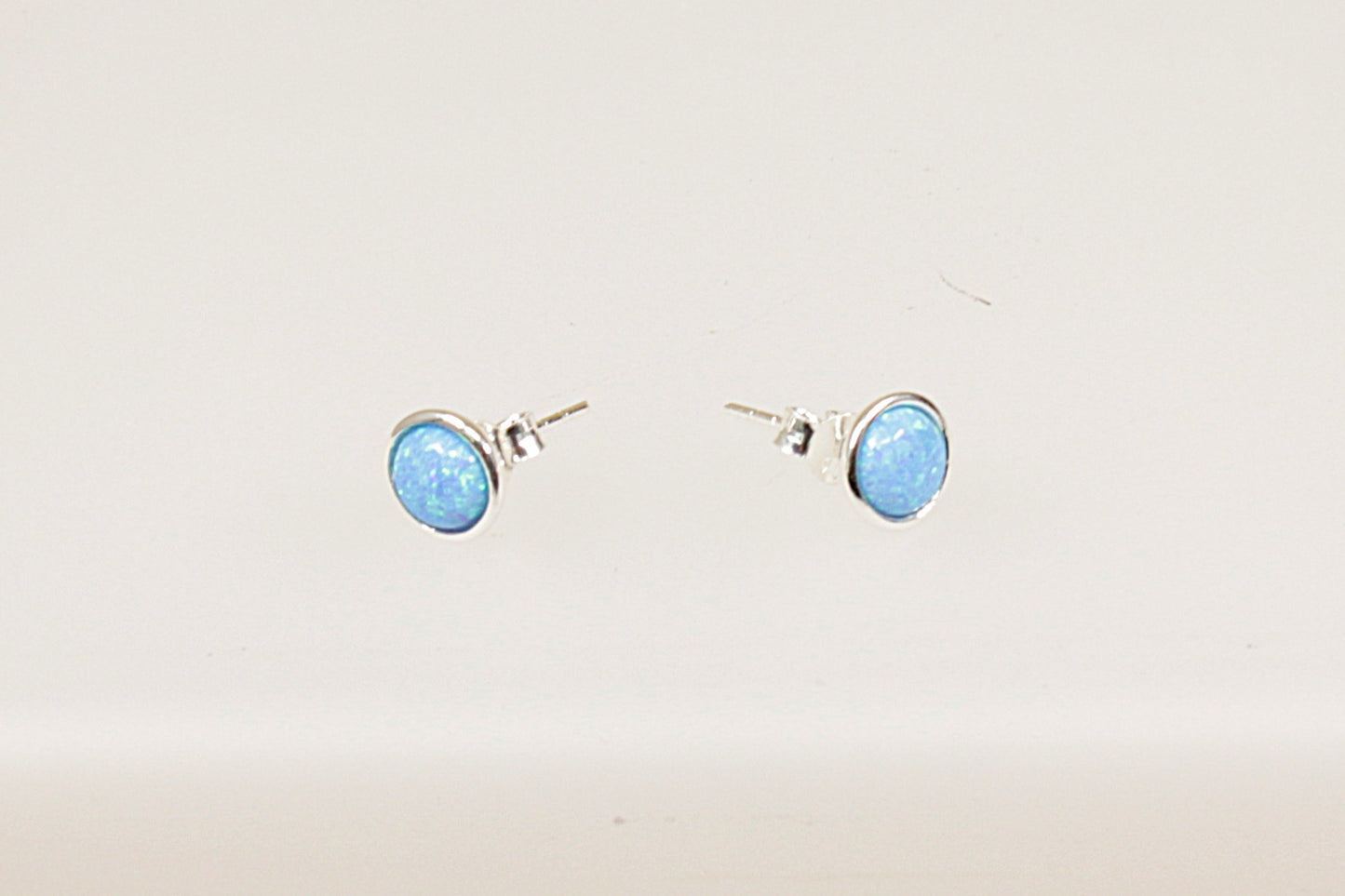 Silver Opal Stud Earrings