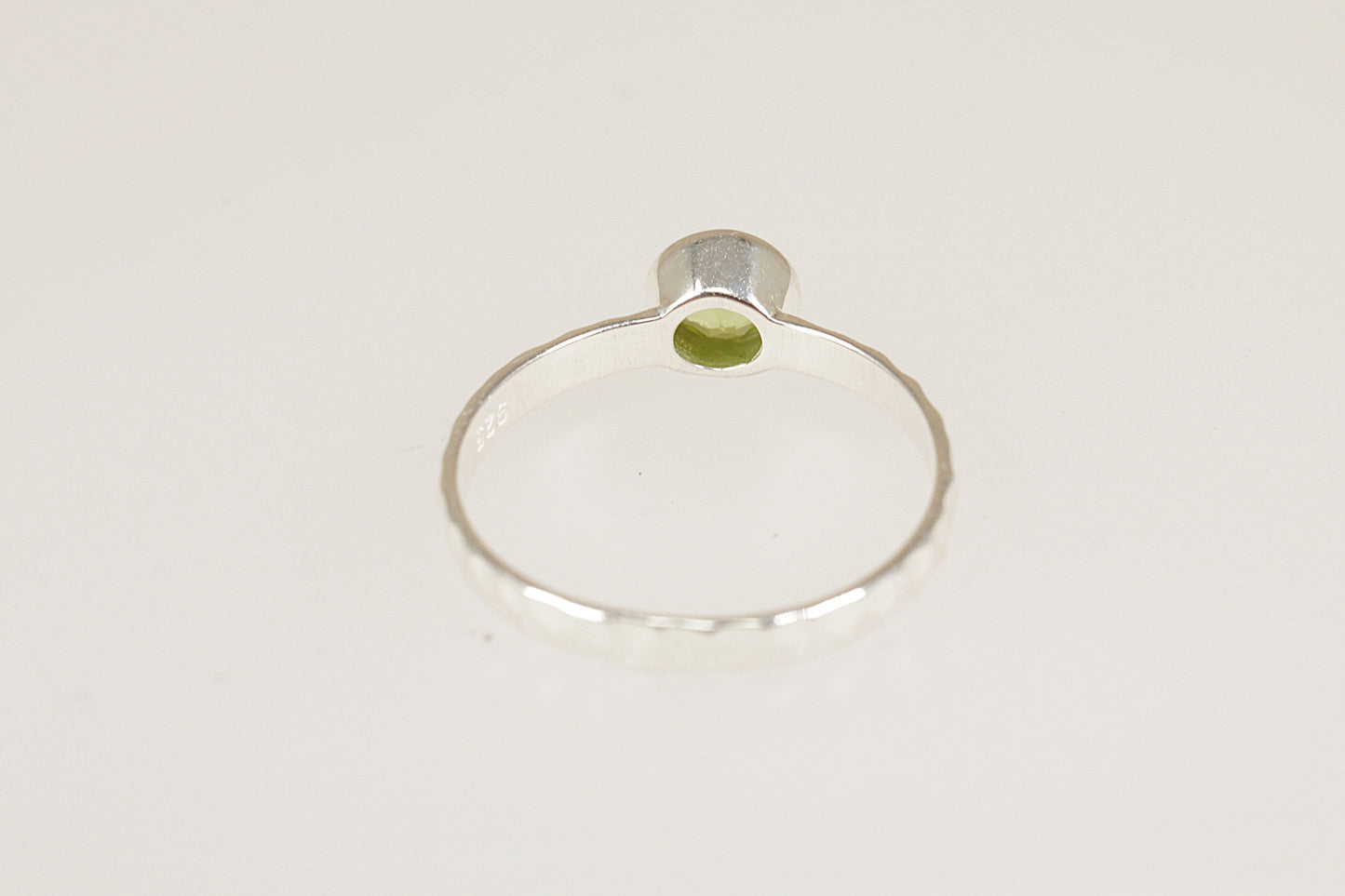 Silver Peridot Solitaire Ring