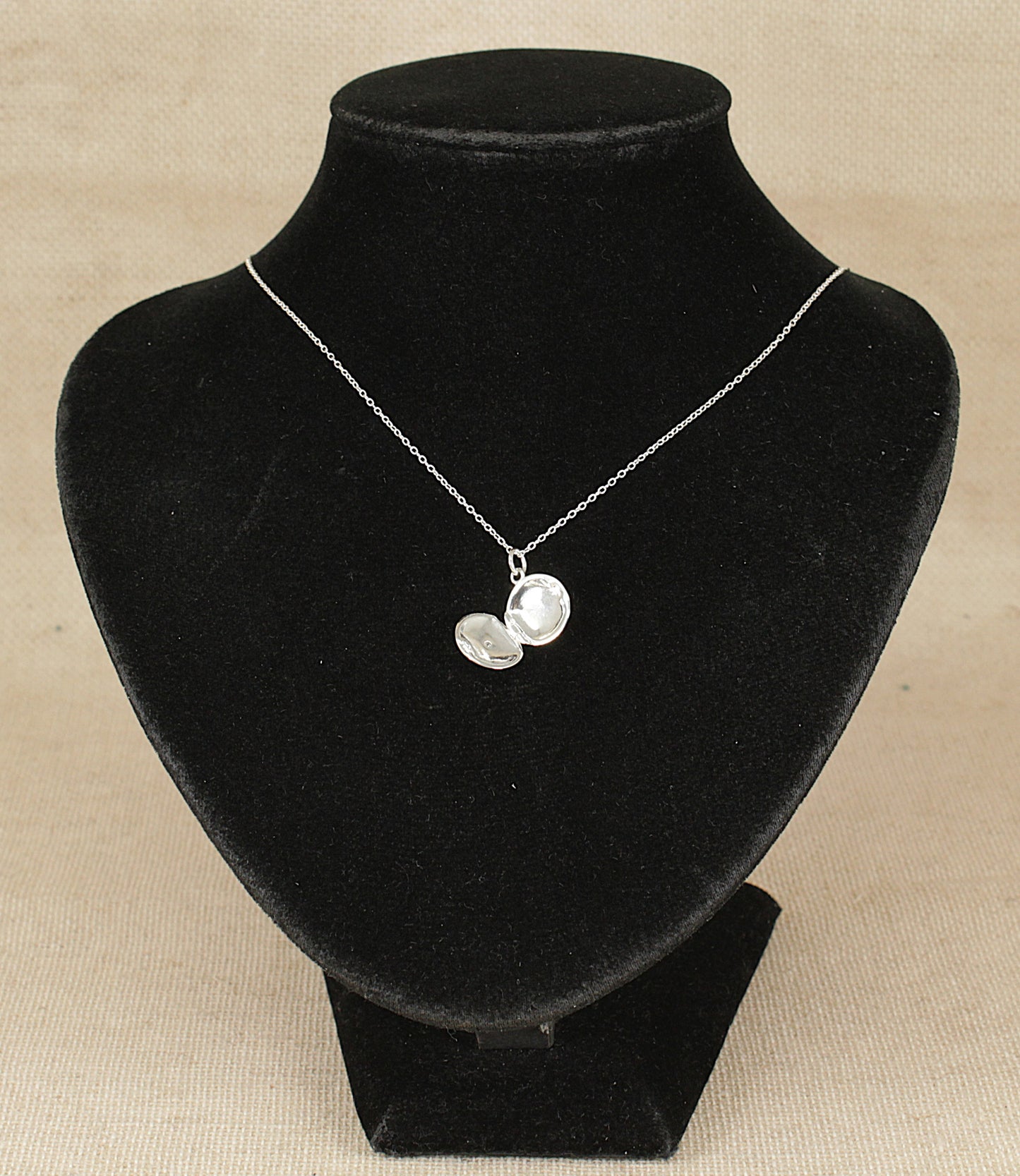 Silver Star Cut Round Locket Necklace