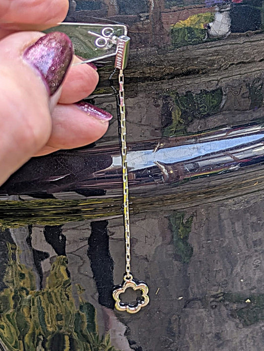 Italian designer sterling siler drop dangly stud earrings with designers mark NUOVEGIOIE stamped at the top next to post. 