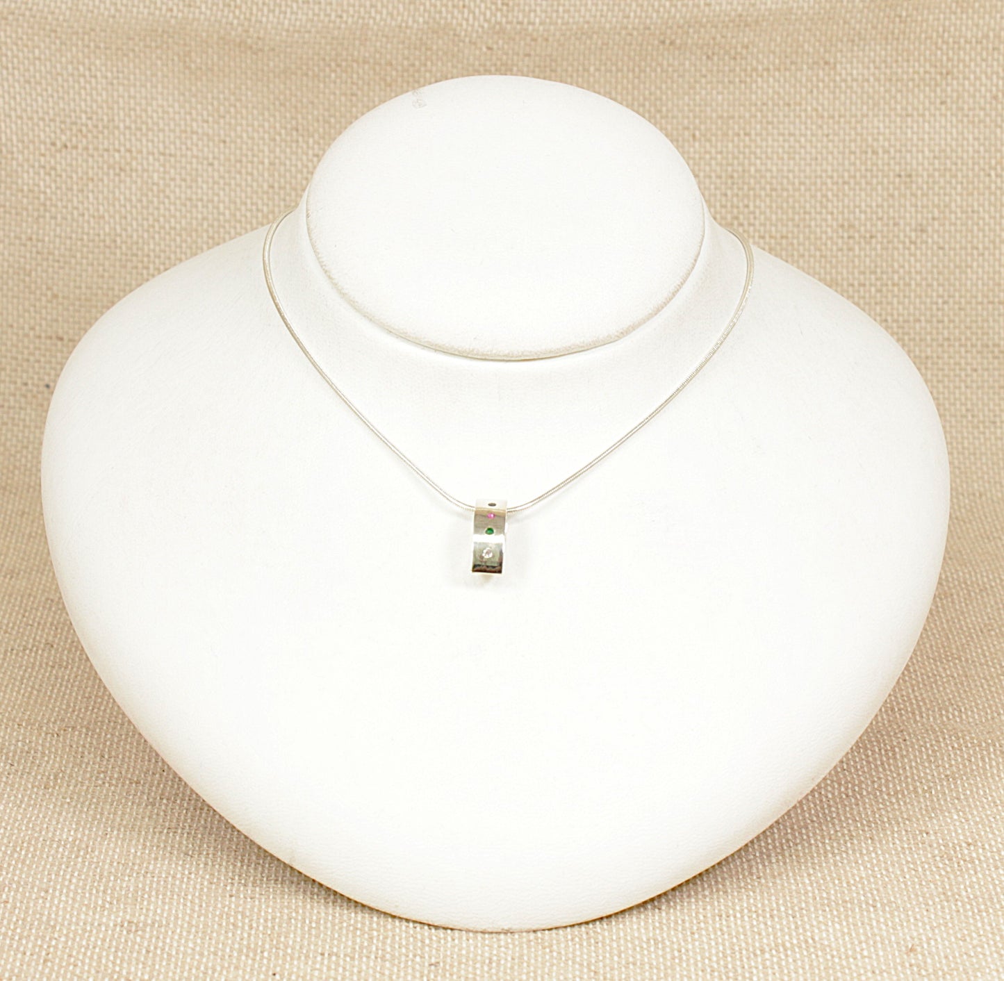 Sterling silver multi gemstone pendant necklace on a sterling silver snake chain this item matches stud earrings 4313 and can be bought as a set.